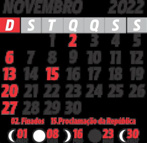 feriado de novembro 2022 calendario